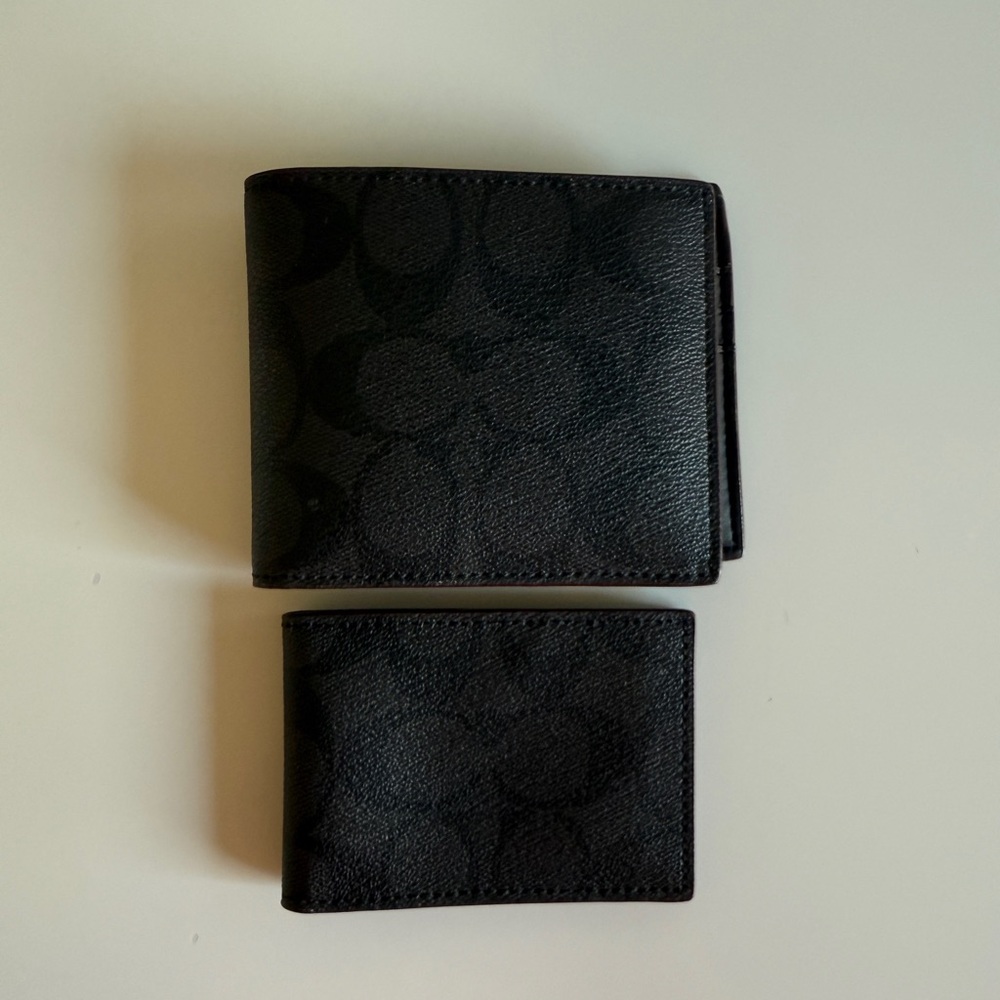 Coach Black Leather Wallet Collection